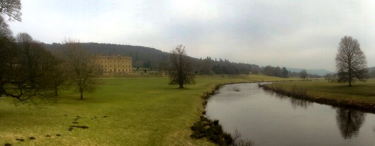 Free stock photo of chatsworth house, grass, mist