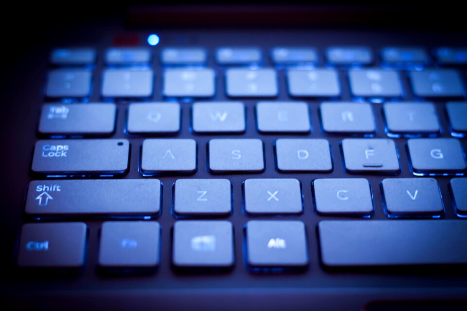 Free stock photo of backlit, dark, keuboard