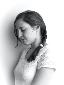 Free stock photo of black and-white, girl, portrait photo