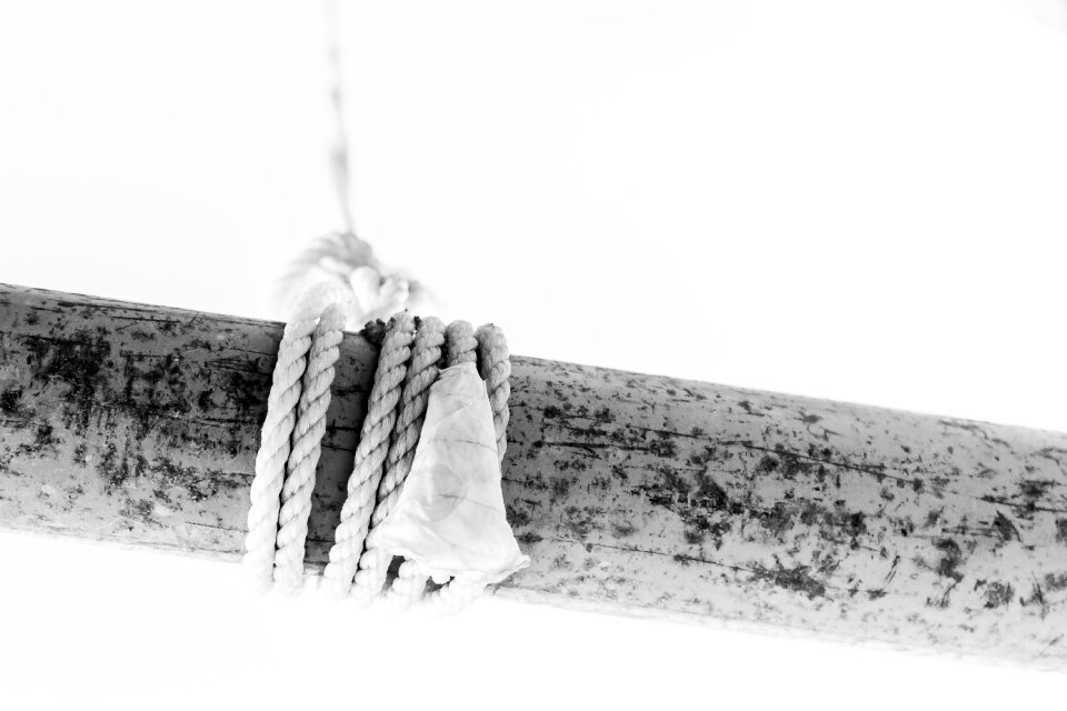 Free stock photo of black and-white, knot, rope