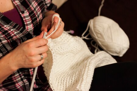 Free stock photo of knitting, woman, wool photo