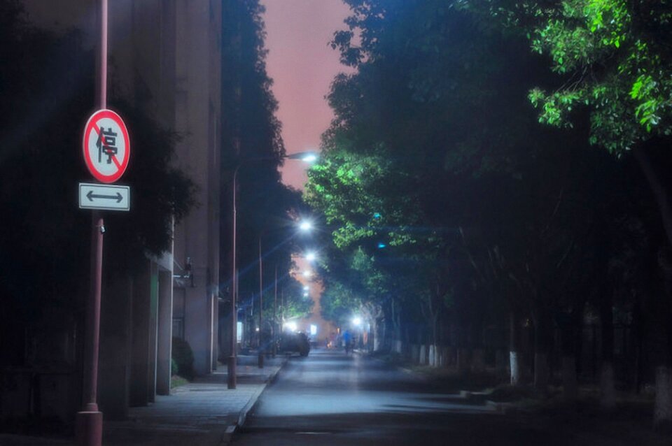 Free stock photo of college, night