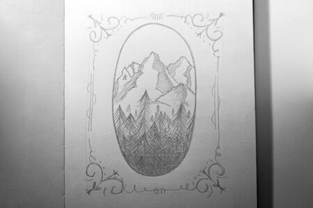 Free stock photo of drawing, mountains, sketch photo
