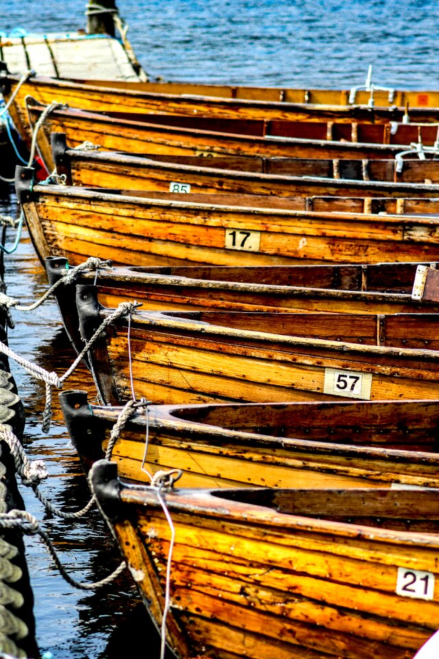 Free stock photo of boats, derwent water, mooring ropes