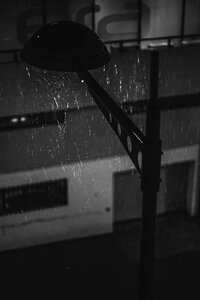 Free stock photo of black and-white, city lamp, droplets photo