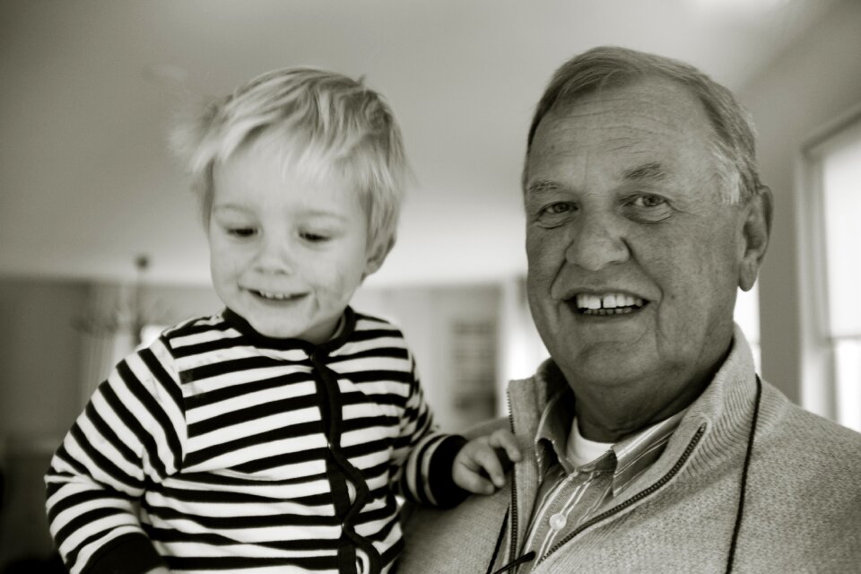 Free stock photo of grandfather, son