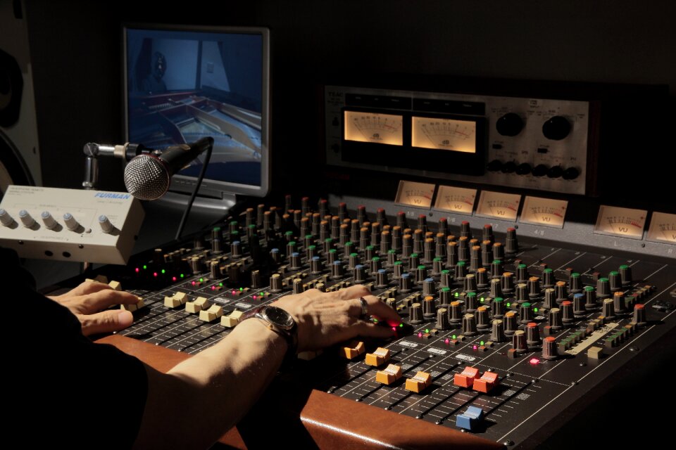 Man on Audio Mixer
