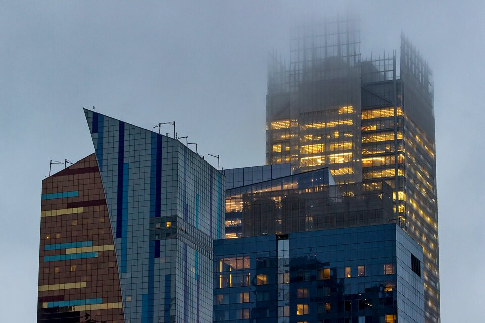 Buttom View of a Glass High Rise Building photo