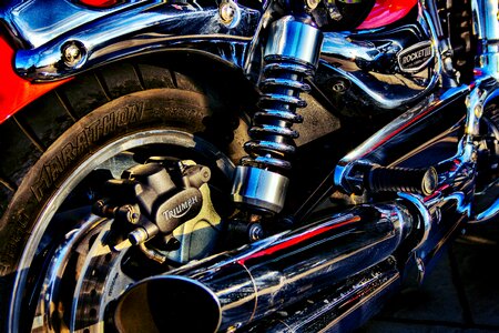 Free stock photo of chrome, motorbike, red photo