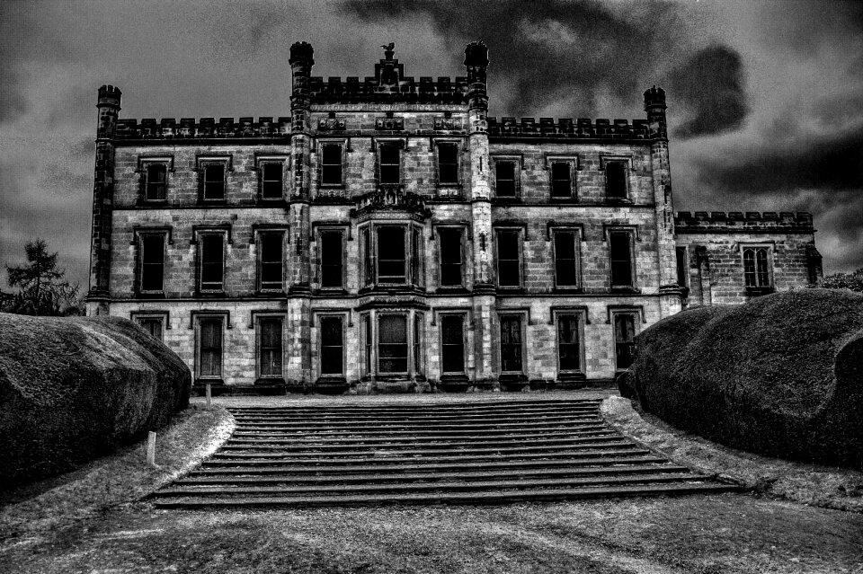 Free stock photo of black and-white, clouds, elvaston castle