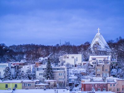 Free stock photo of rooftops, snow, winter photo