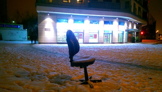 Free stock photo of chair, snow, winter photo