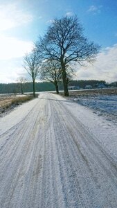 Free stock photo of road, snow, sun photo