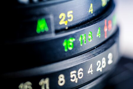 Free stock photo of camera, lens, numbers