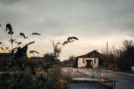 Free stock photo of abandoned, building, clouds