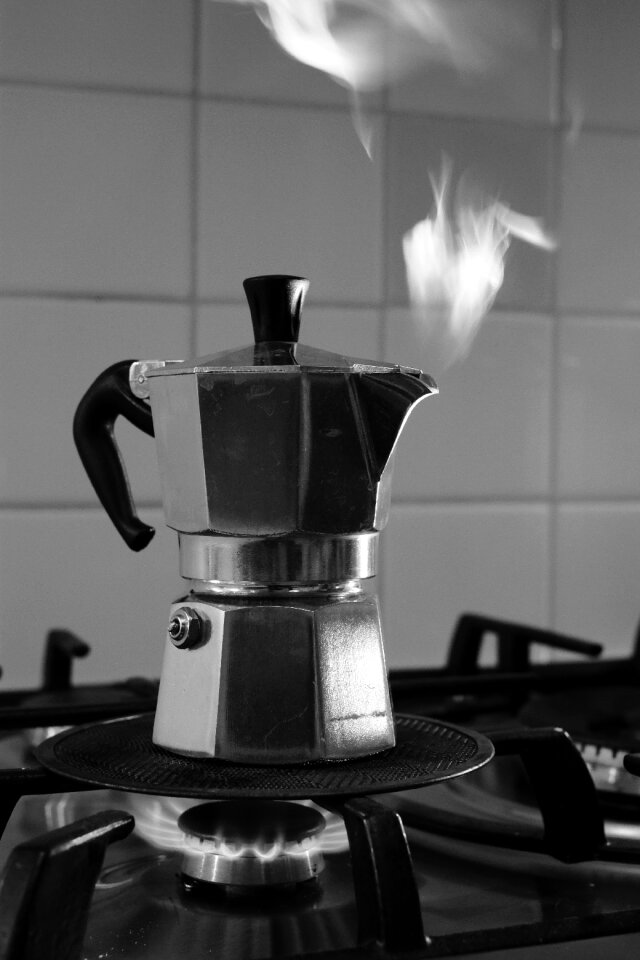 Free stock photo of bialetti, black and-white, coffee