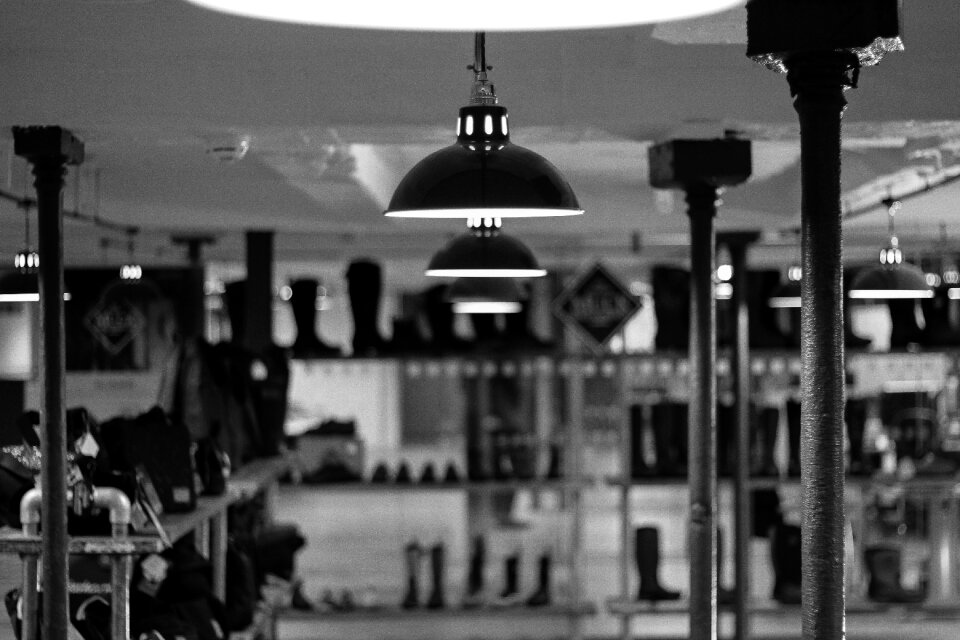 Free stock photo of black and-white, lights, pillars
