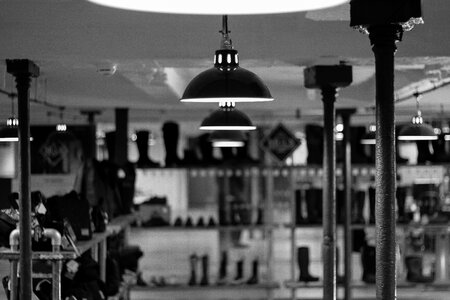 Free stock photo of black and-white, lights, pillars