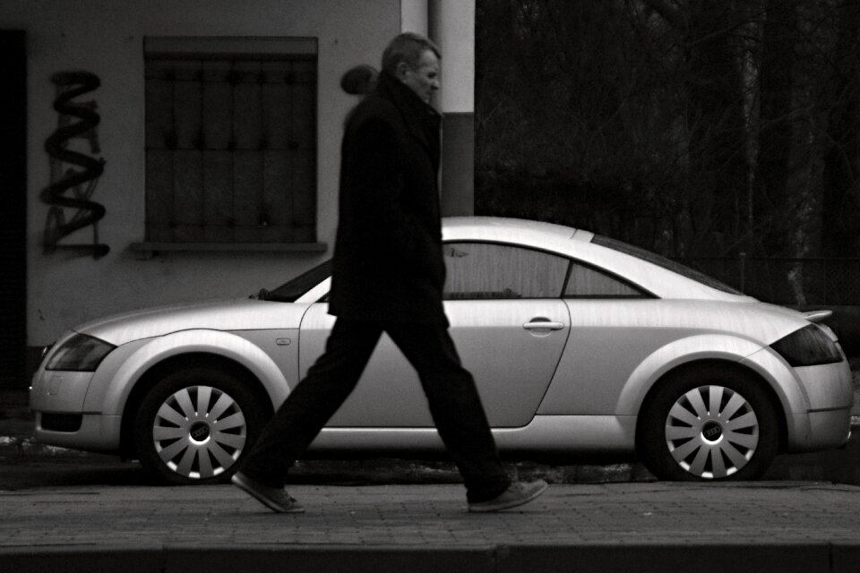 Free stock photo of audi, black and-white, car