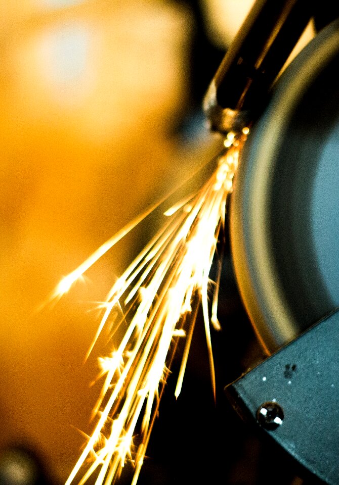 Steel Wool Photography of Bench Grinder
