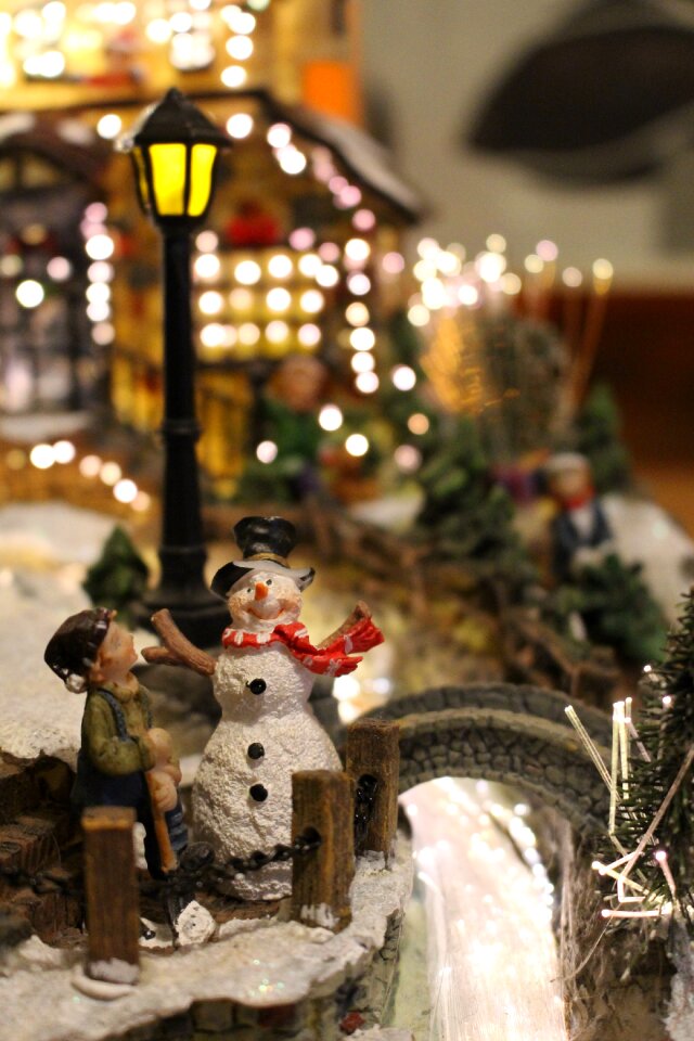 Free stock photo of christmas, lights, snowman photo
