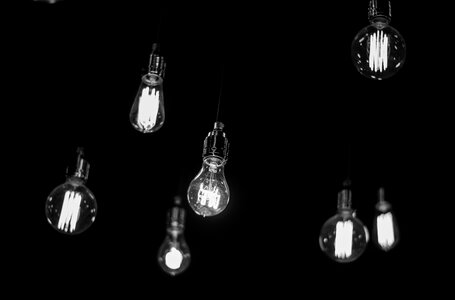 Free stock photo of bw, light, lightbulb photo