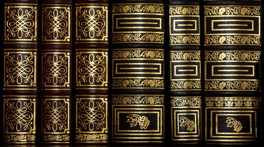 Black and Golden Stacked Book photo