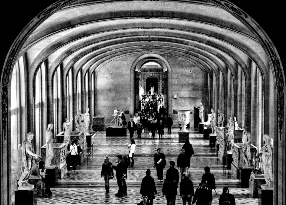 Free stock photo of arch, black and-white, louvre