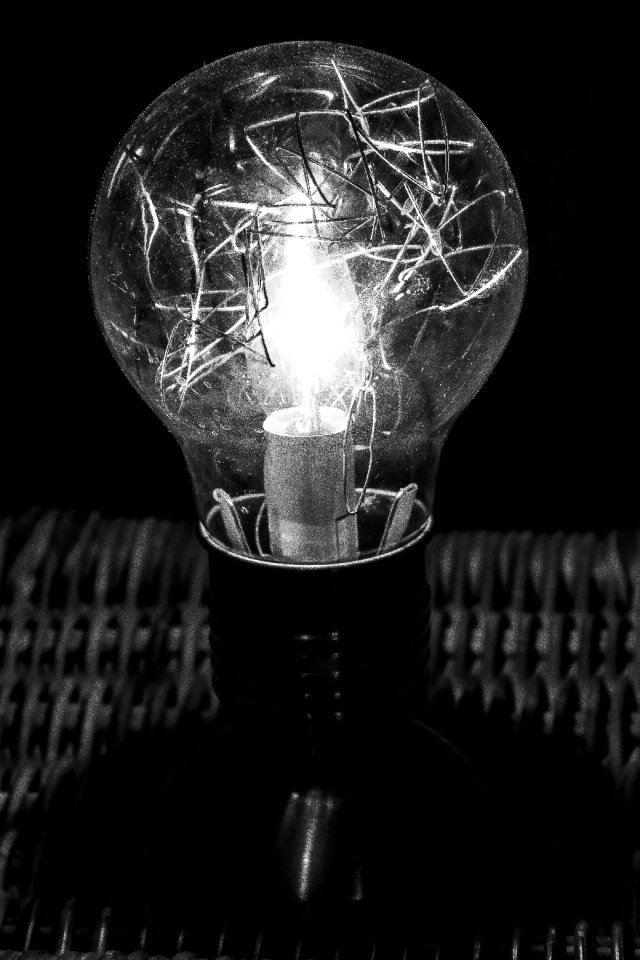 Free stock photo of black and-white, bulb, macro
