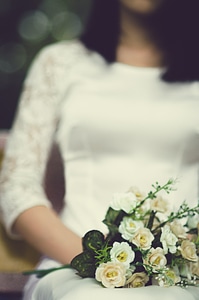 Girl white wedding dress photo