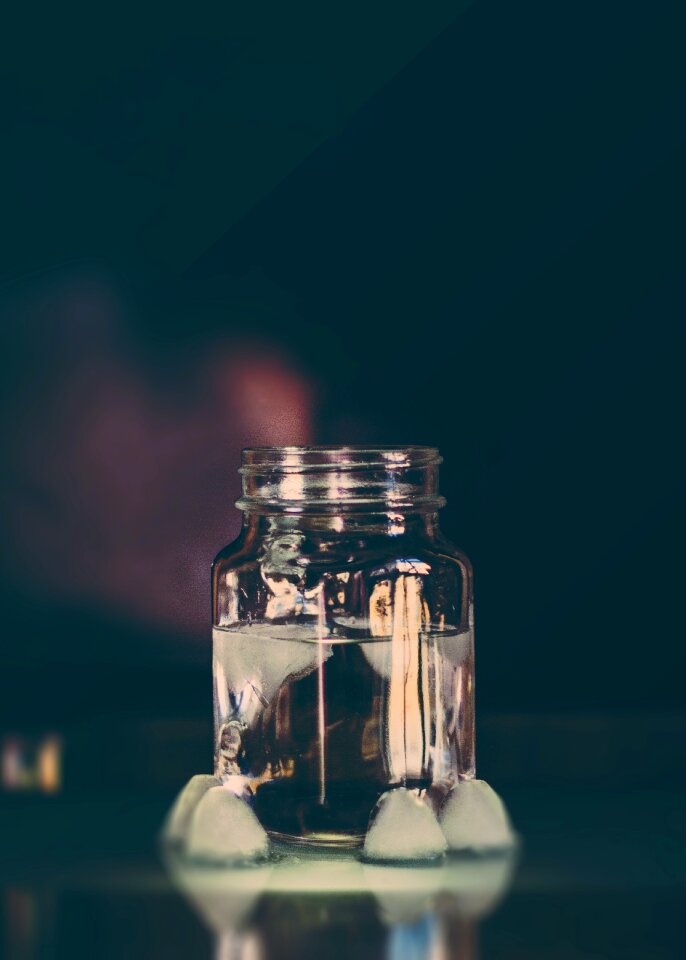 Free stock photo of ice, jar, liquid