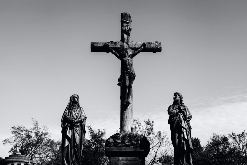 Free stock photo of black and-white, cemetery, jesus