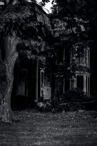 Free stock photo of abandoned, black and-white, spooky photo