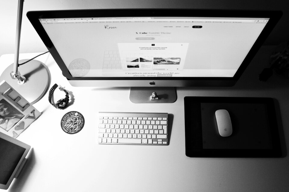 Free stock photo of clean, desk, mac photo