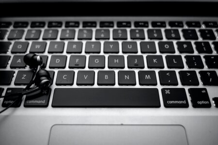 Free stock photo of apple, black and-white, computer