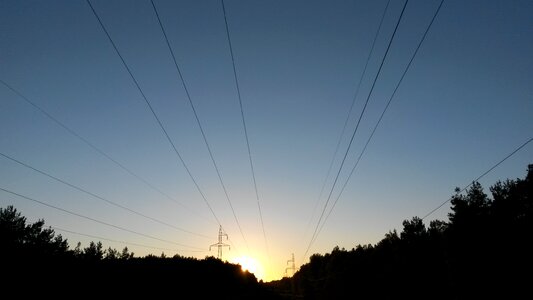 Free stock photo of electric poles, sunset