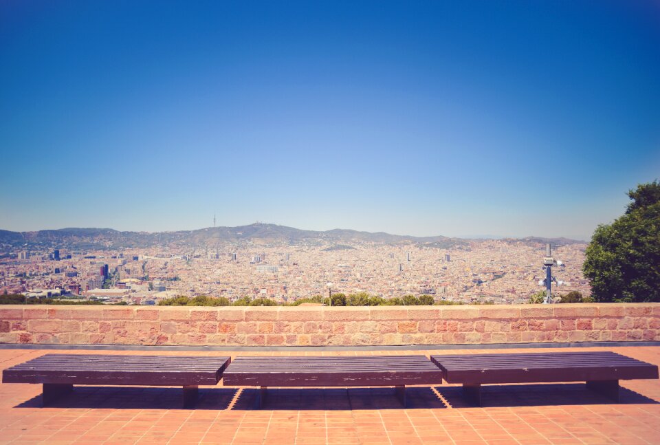 Free stock photo of bench, blue sky, city