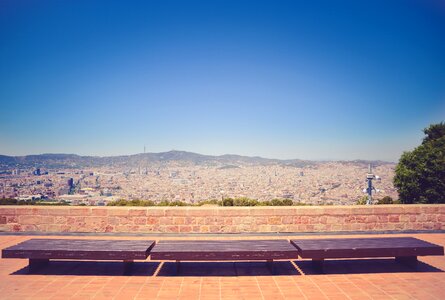 Free stock photo of bench, blue sky, city