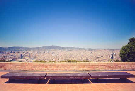 Free stock photo of bench, blue sky, city photo