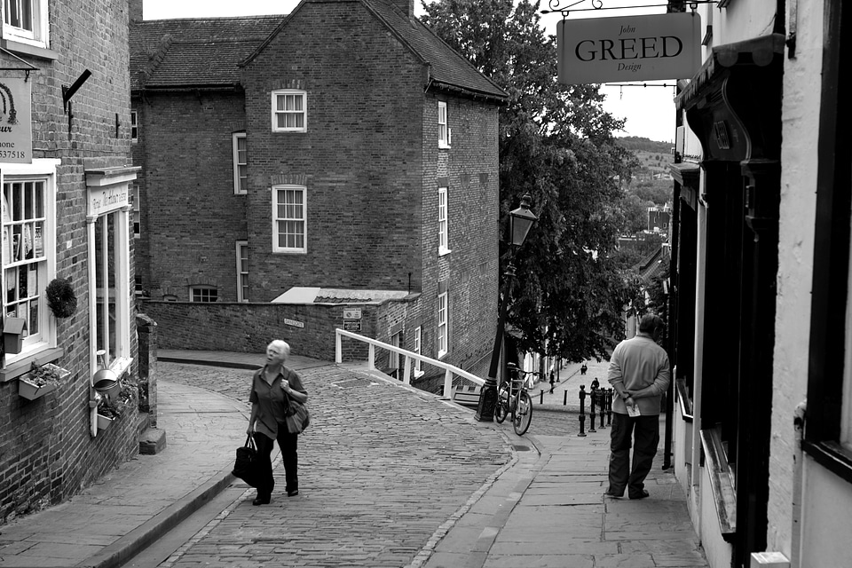 Cathedral precinct steep hill old buildings
