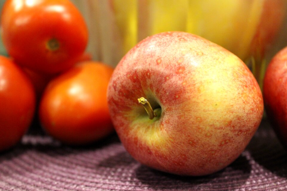 Free stock photo of apple, desk, fruit