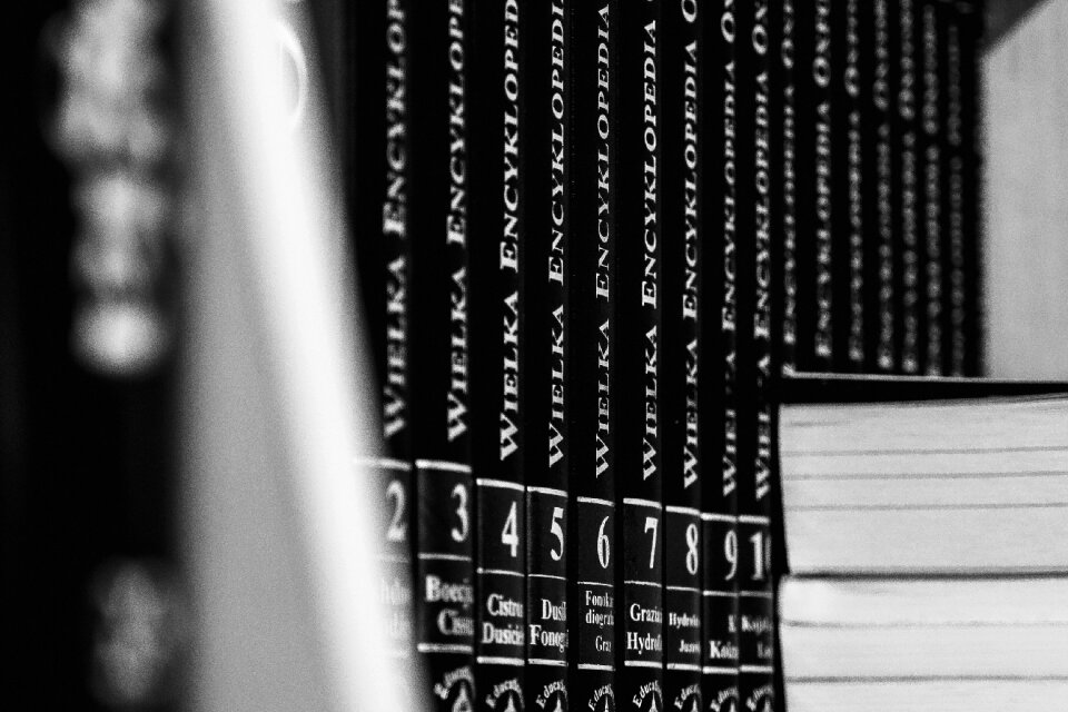 Free stock photo of black-and-white, blur, books photo