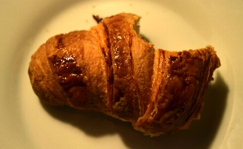 Free stock photo of bite, croissant, night photo