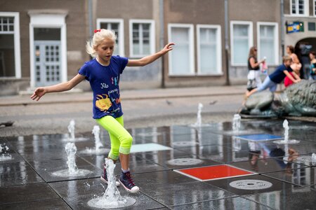 Free stock photo of child, fountain, gdansk