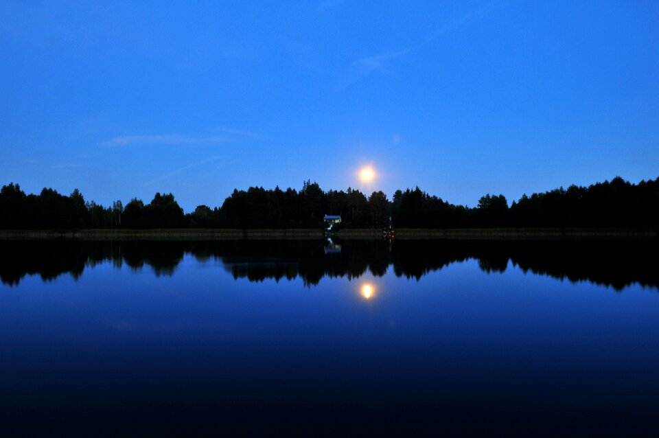 Sunrise Reflected on Body of Water photo