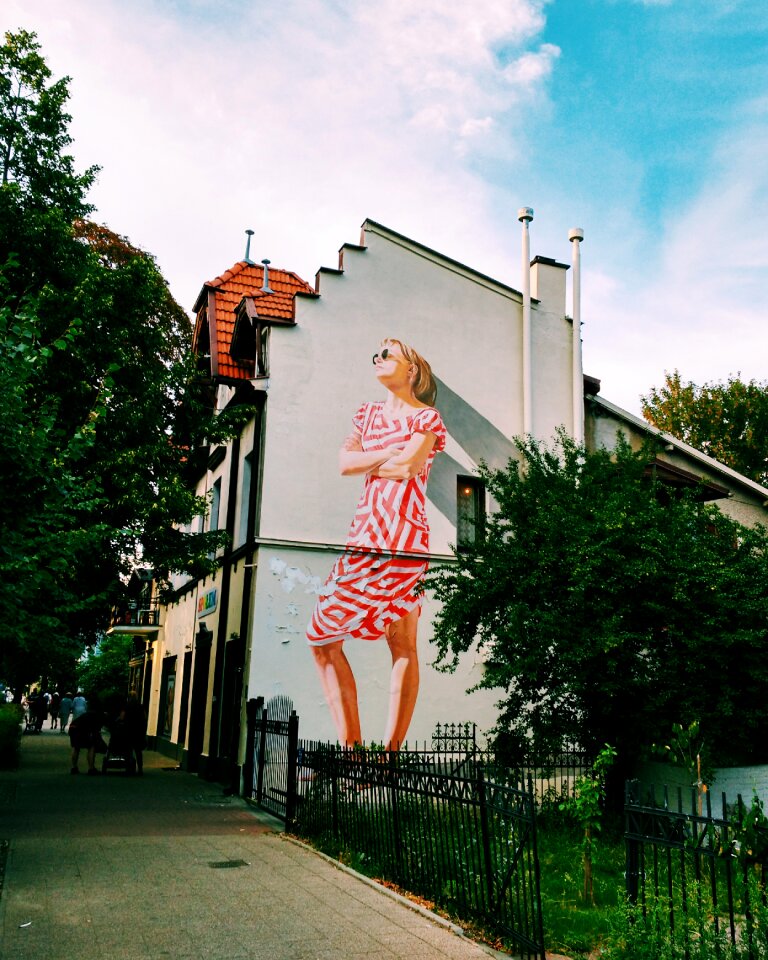 Free stock photo of lady, mural, Sopot