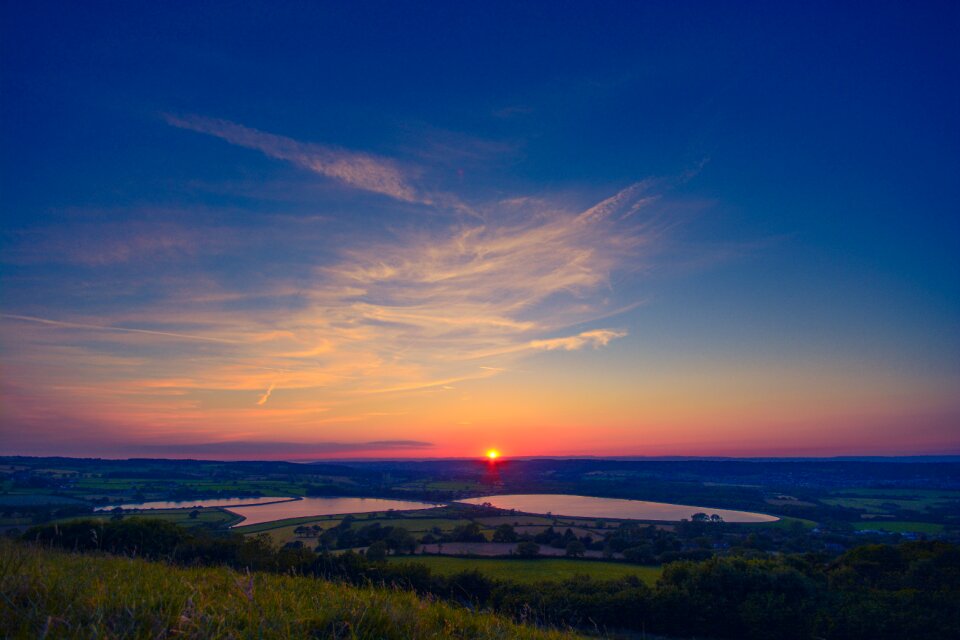 Sunset Under Blue Sky photo