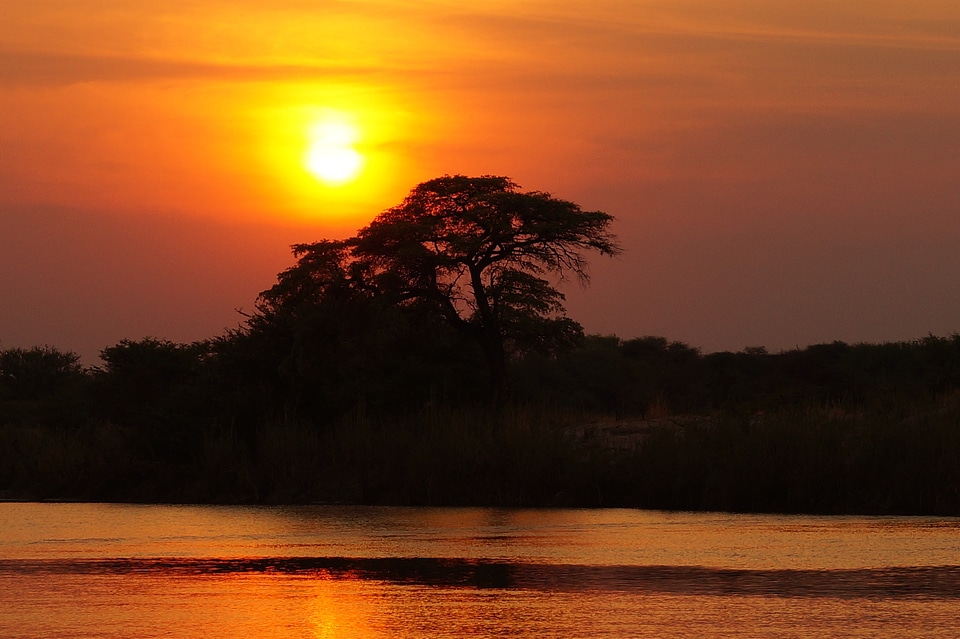 Botswana okavango delta sunset