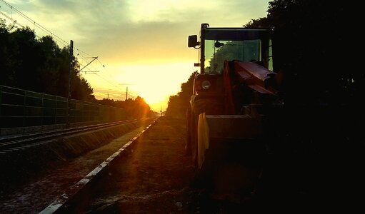 Free stock photo of excavator, night, sunrise