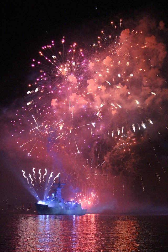 Maritime patriotism pyrotechnics